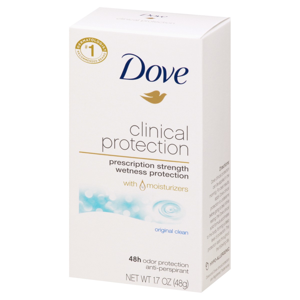 slide 8 of 9, Dove Clinical Protection Antiperspirant Deodorant Original Clean, 1.7 oz, 1.7 oz