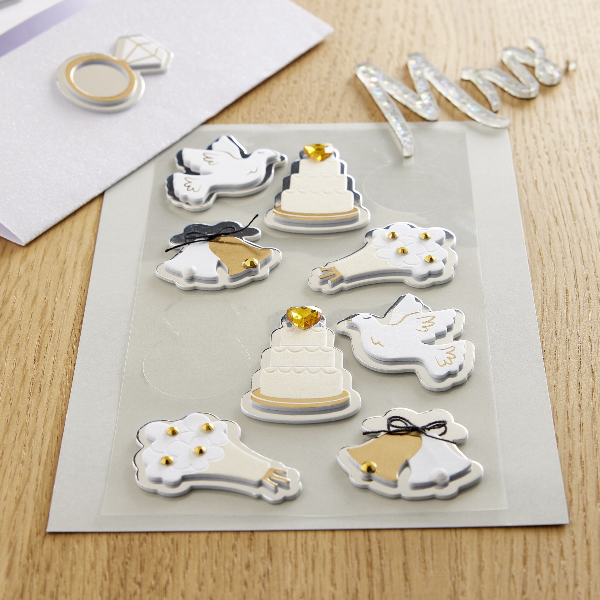 slide 2 of 3, Wedding Icons Stickers By Recollections, 3.75 in x 6.75 in