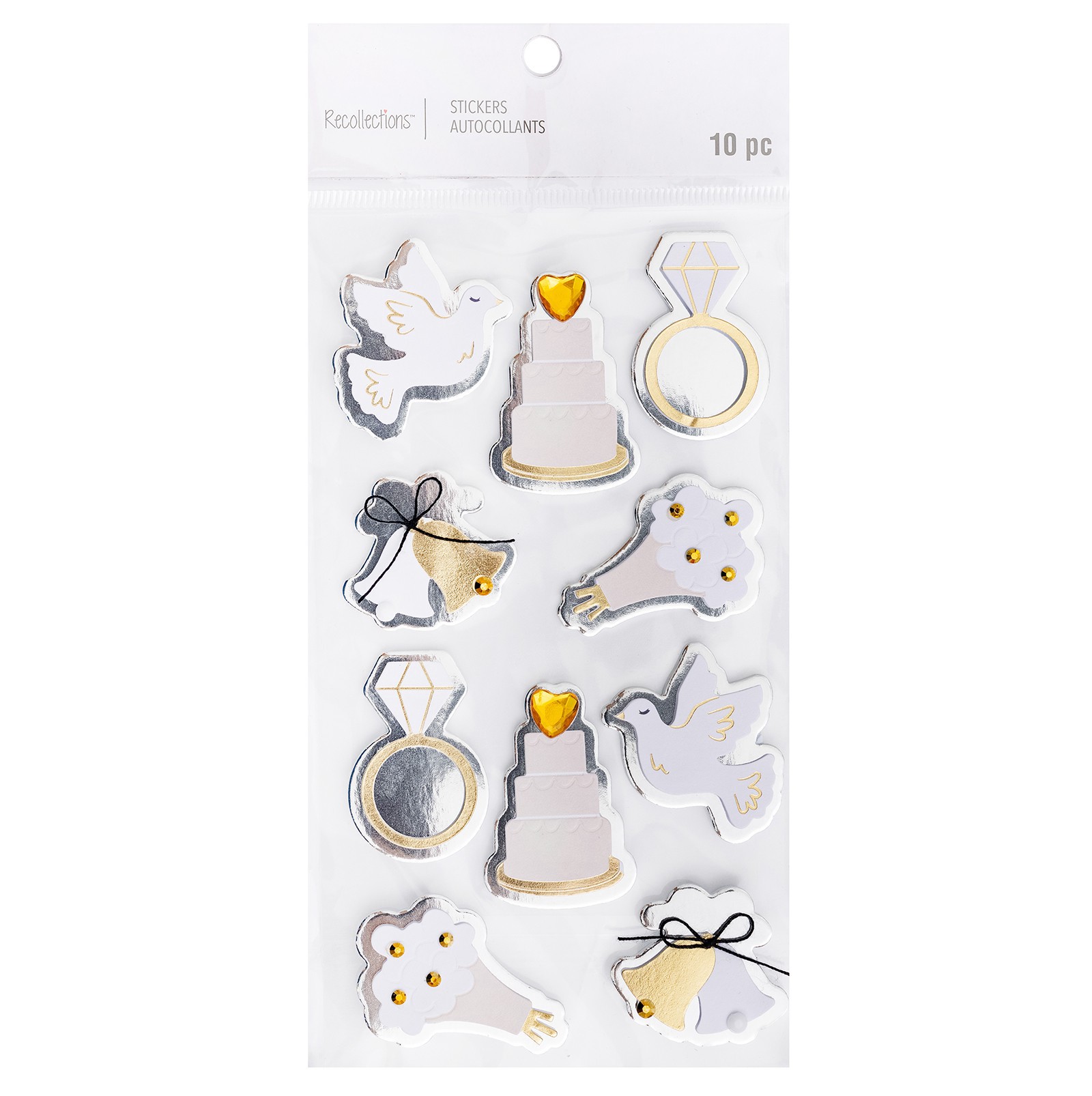 slide 3 of 3, Wedding Icons Stickers By Recollections, 3.75 in x 6.75 in