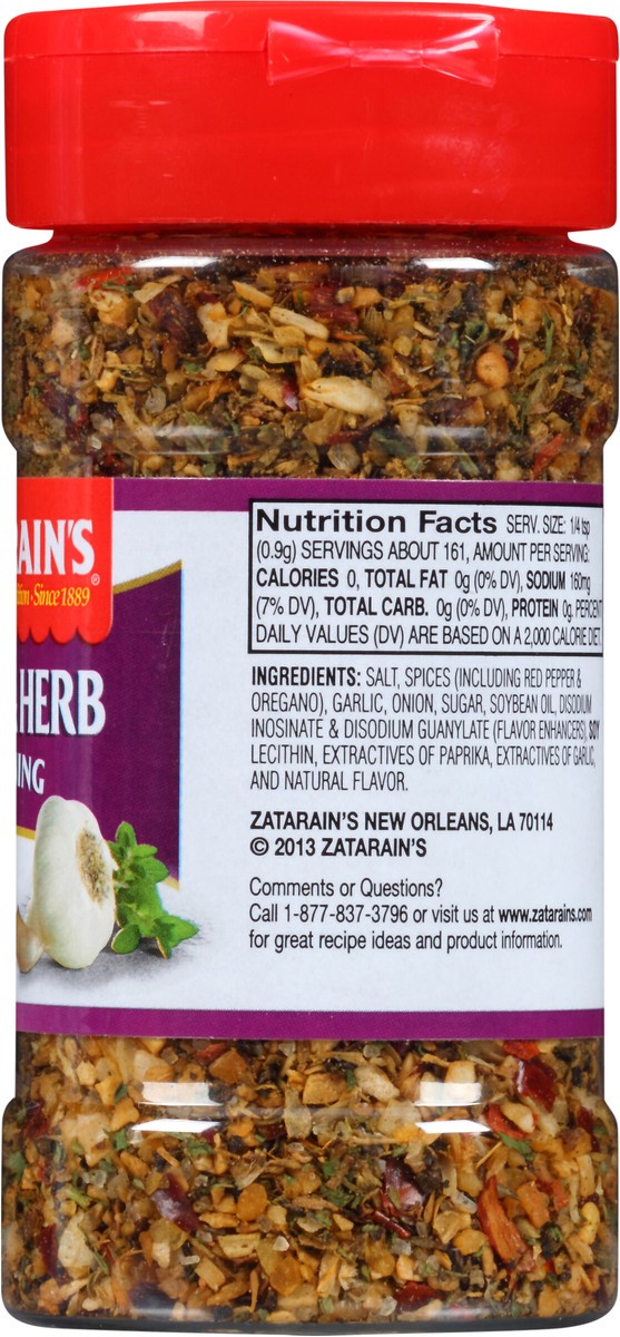 slide 7 of 11, Zatarain's Seasoning - Garlic & Herb, 5.12 oz