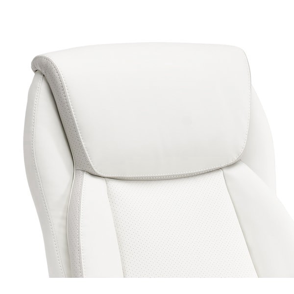 slide 8 of 10, Serta Smart Layers Brinkley Ergonomic Bonded Leather High-Back Manager Chair, White/Silver, 1 ct