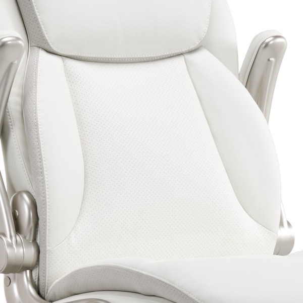 slide 9 of 10, Serta Smart Layers Brinkley Ergonomic Bonded Leather High-Back Manager Chair, White/Silver, 1 ct
