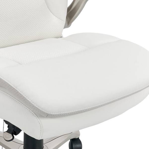 slide 3 of 10, Serta Smart Layers Brinkley Ergonomic Bonded Leather High-Back Manager Chair, White/Silver, 1 ct