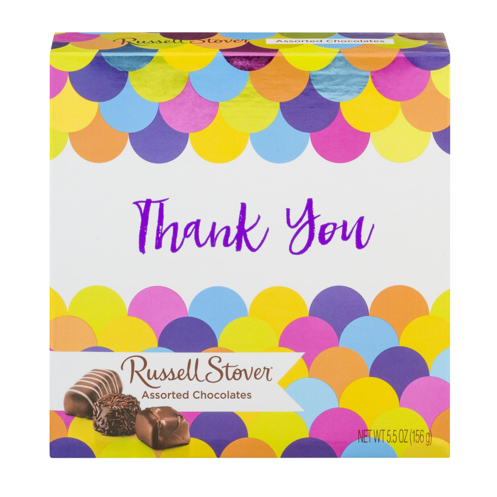 slide 1 of 4, Russell Stover Thank You Chocolate Square Box, 5.5 oz