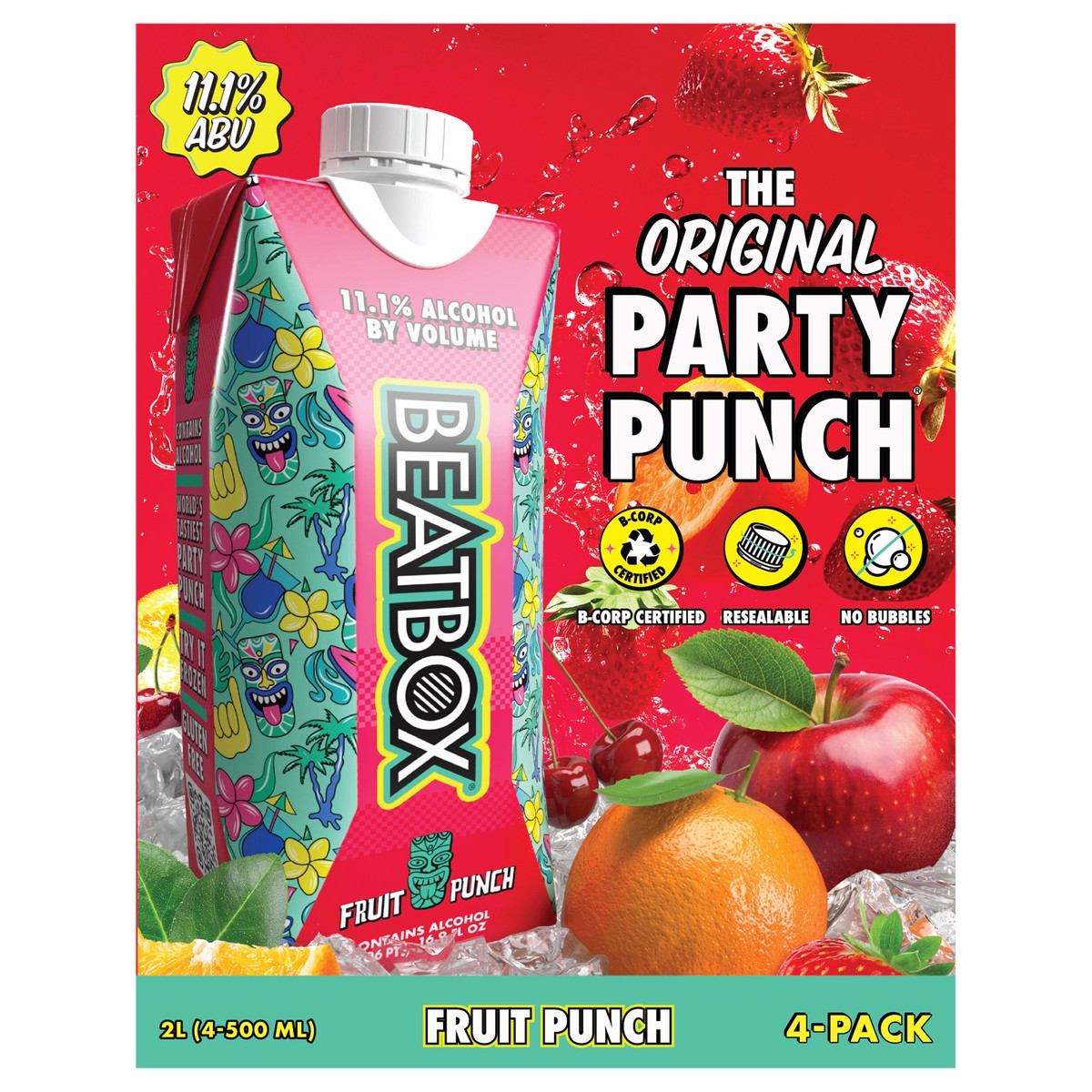 slide 1 of 10, BeatBox Fruit Punch Wine Cocktail, 4 Pack, 500 ml, 4 ct; 500 ml
