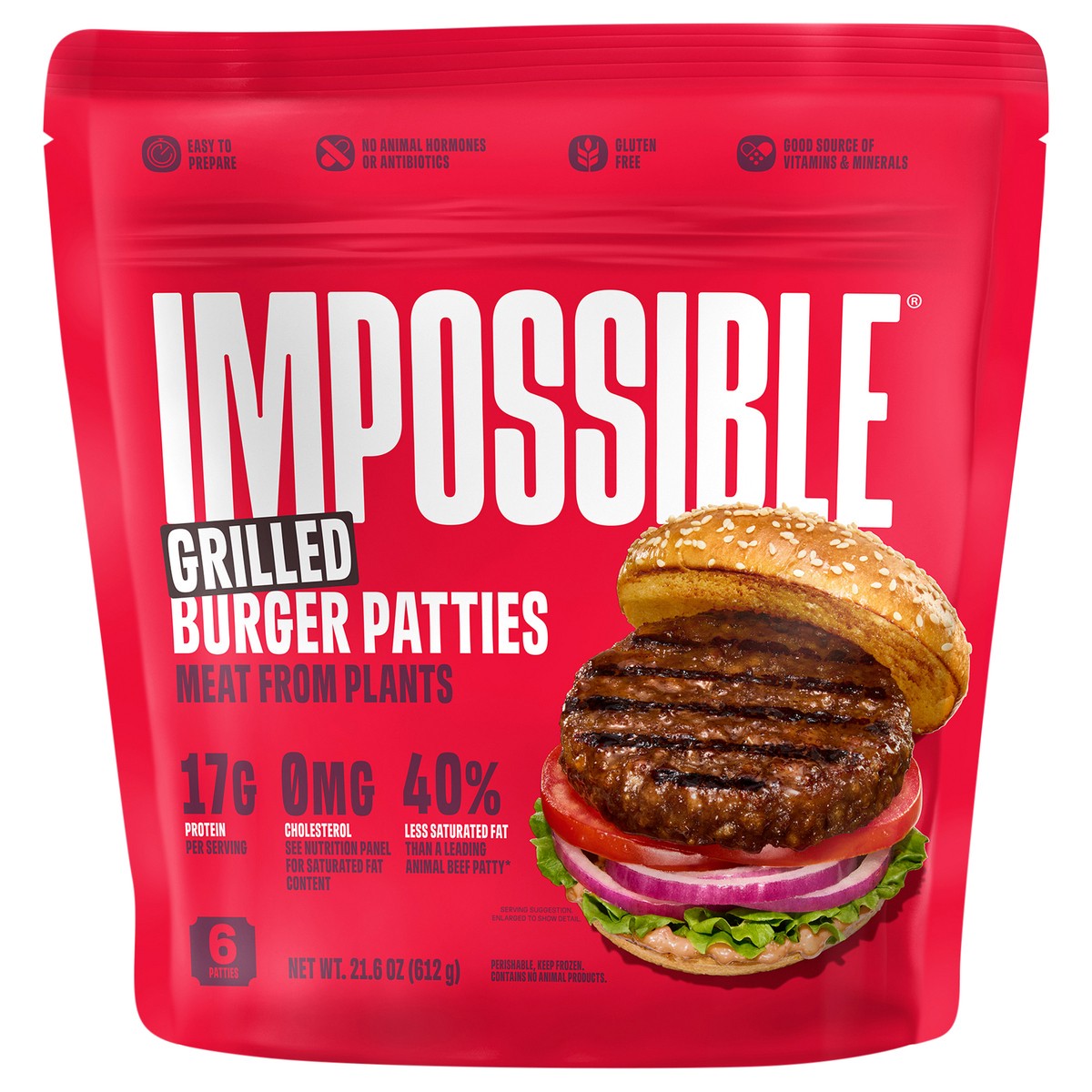slide 2 of 2, Impossible Burger Pattiesgrilld6ct, 1 ct