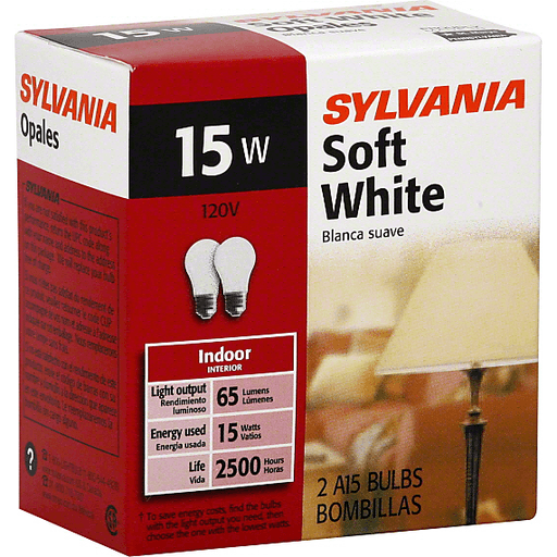 slide 2 of 2, Sylvania Soft White 15 Watt Interior Light Bulbs, 2 ct