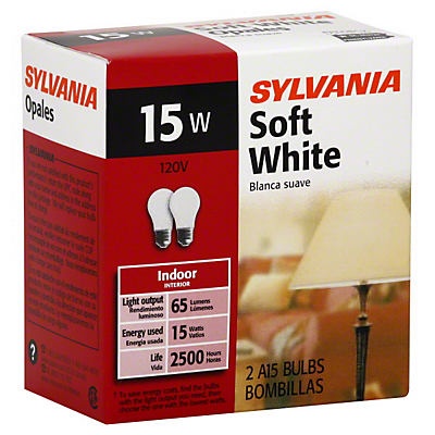 slide 1 of 2, Sylvania Soft White 15 Watt Interior Light Bulbs, 2 ct