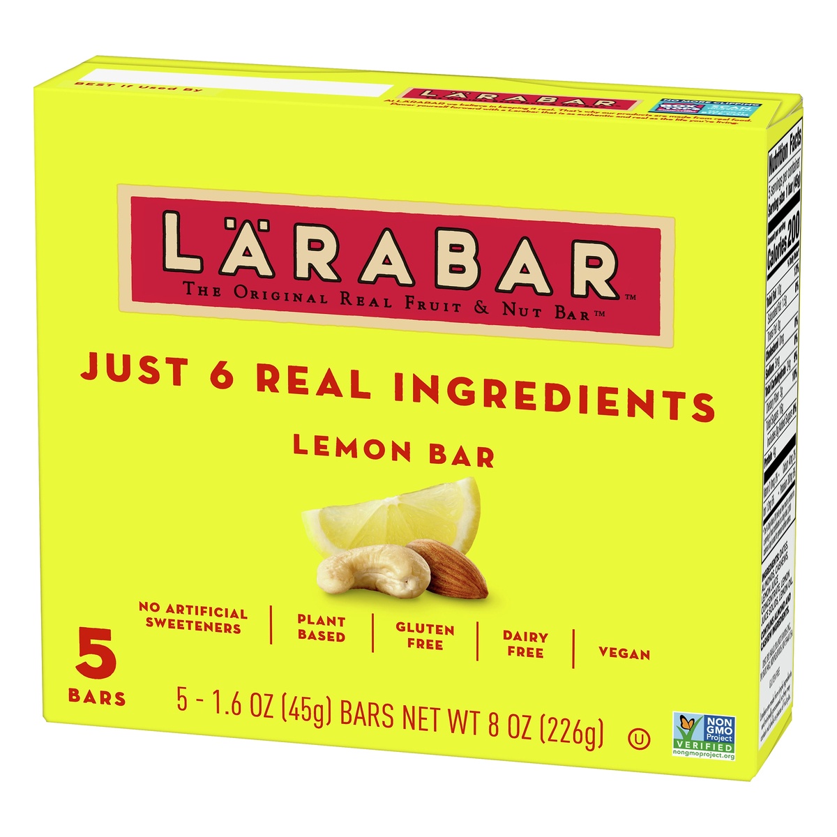 slide 3 of 10, LÄRABAR Lemon Bar Nutrition Bar, 5 ct