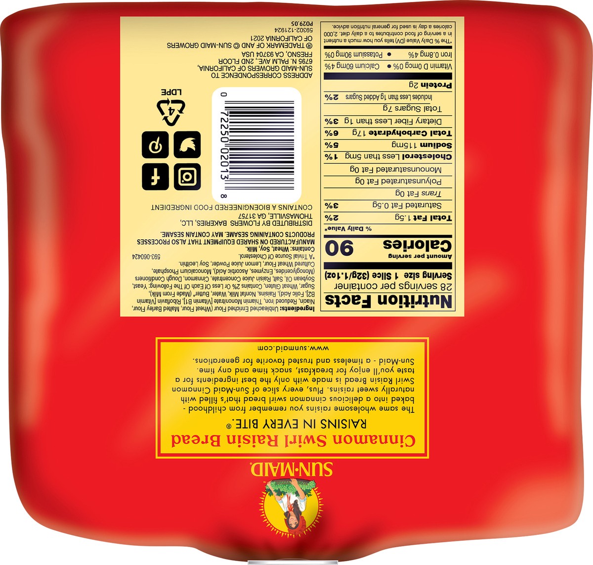 slide 3 of 13, Sun-Maid Cinnamon Swirl Raisin Bread, Cinnamon Raisin Bread, 2-16 oz Loaves, 2 ct