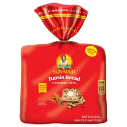Sun-Maid Cinnamon Swirl Raisin Bread, Cinnamon Raisin Bread, 2-16 oz Loaves