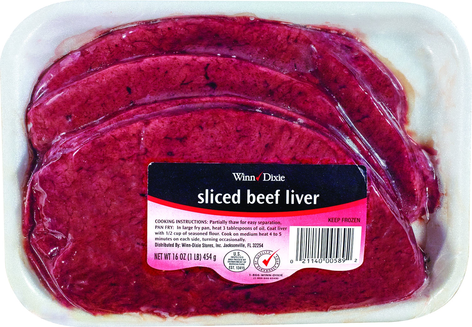 slide 1 of 1, Winn-Dixie Beef Liver, 16 oz