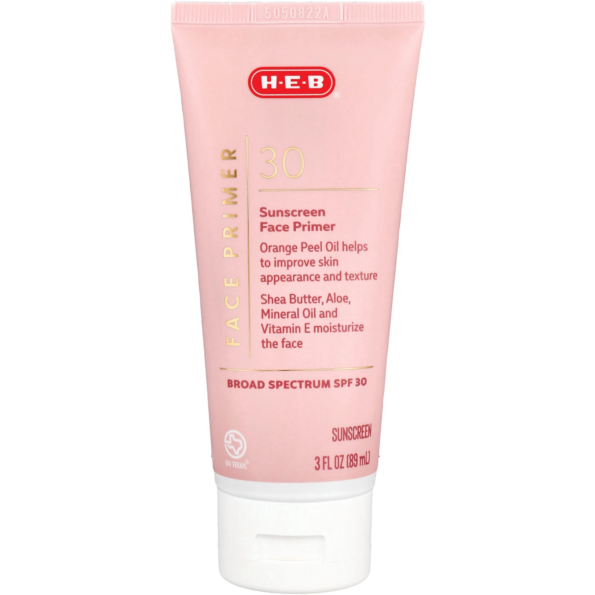 slide 1 of 1, H-E-B Face Primer Broad Spectrum Sunscreen Lotion – SPF 30, 3 oz