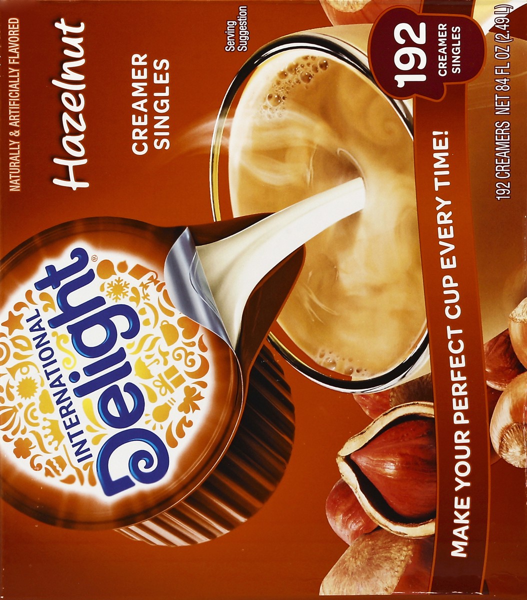 slide 2 of 6, International Delight Coffee Creamer Singles, Hazelnut, 192 Count, 192 pk