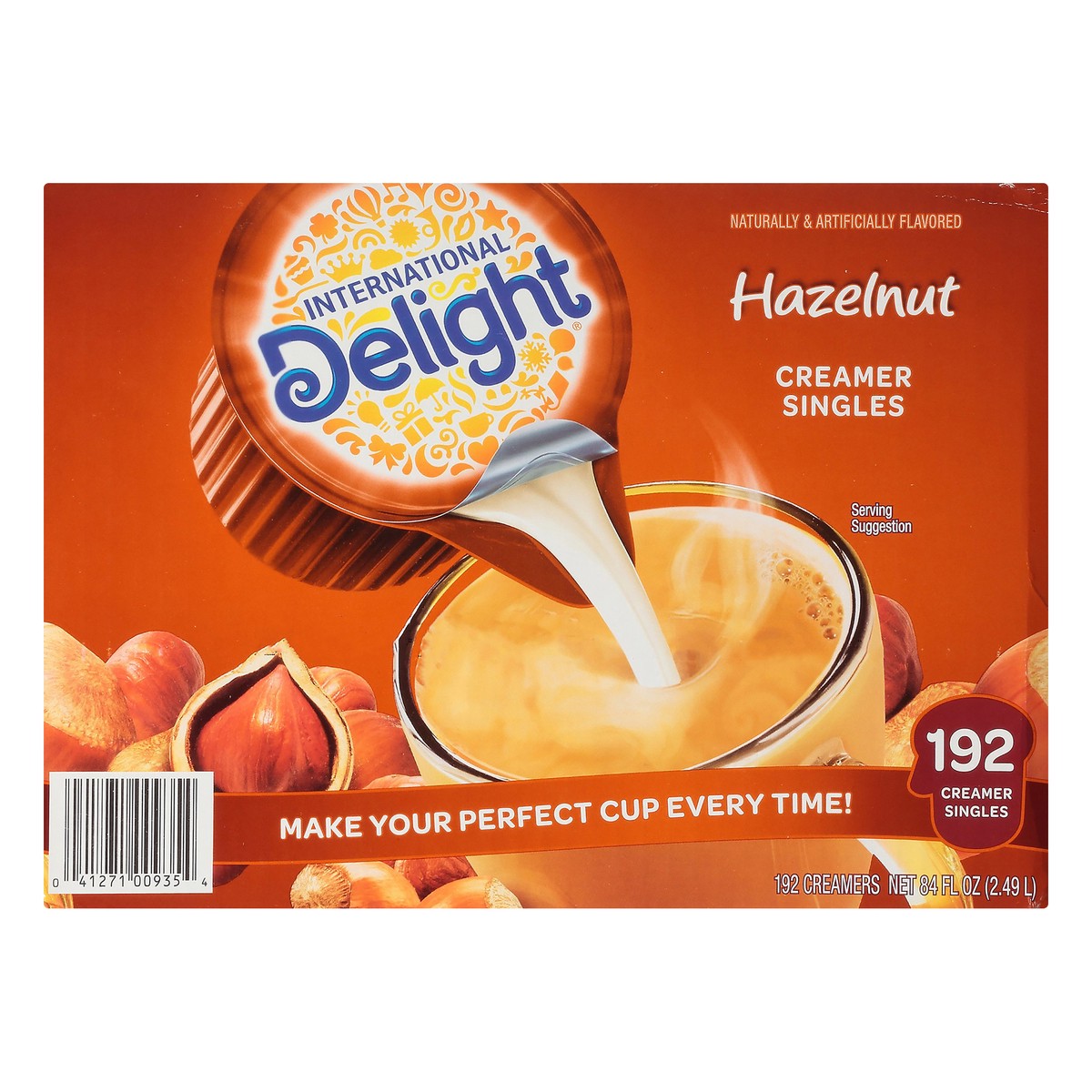 slide 1 of 6, International Delight Coffee Creamer Singles, Hazelnut, 192 Count, 192 pk