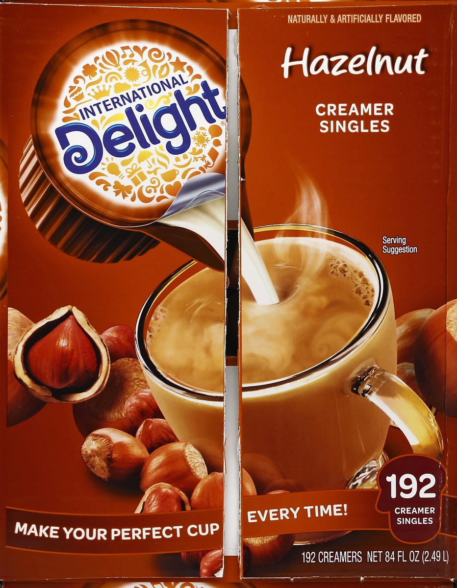 slide 3 of 6, International Delight Coffee Creamer Singles, Hazelnut, 192 Count, 192 pk