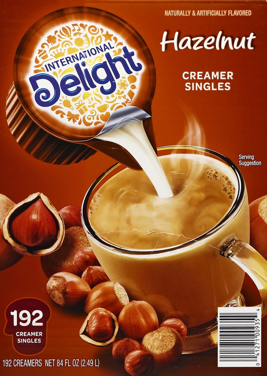 slide 6 of 6, International Delight Coffee Creamer Singles, Hazelnut, 192 Count, 192 pk