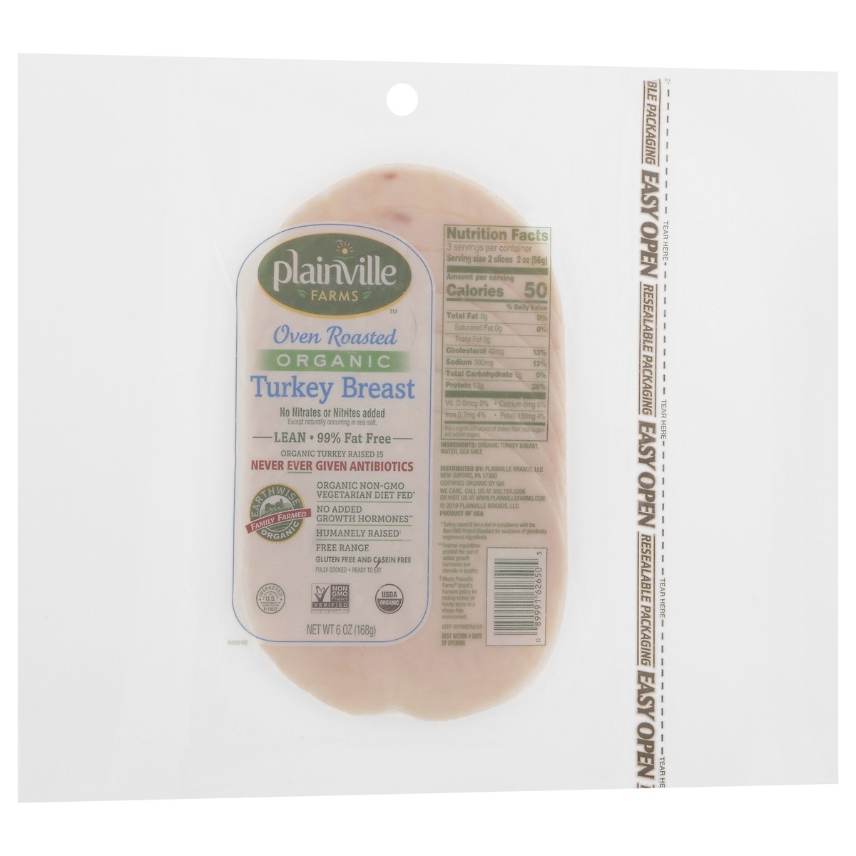 slide 5 of 13, Plainville Farms Organic Oven Roasted Turkey Breast 6 oz, 6 oz