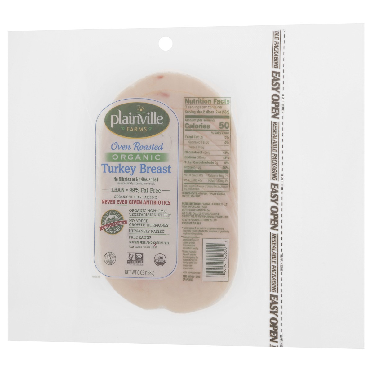 slide 3 of 13, Plainville Farms Organic Oven Roasted Turkey Breast 6 oz, 6 oz
