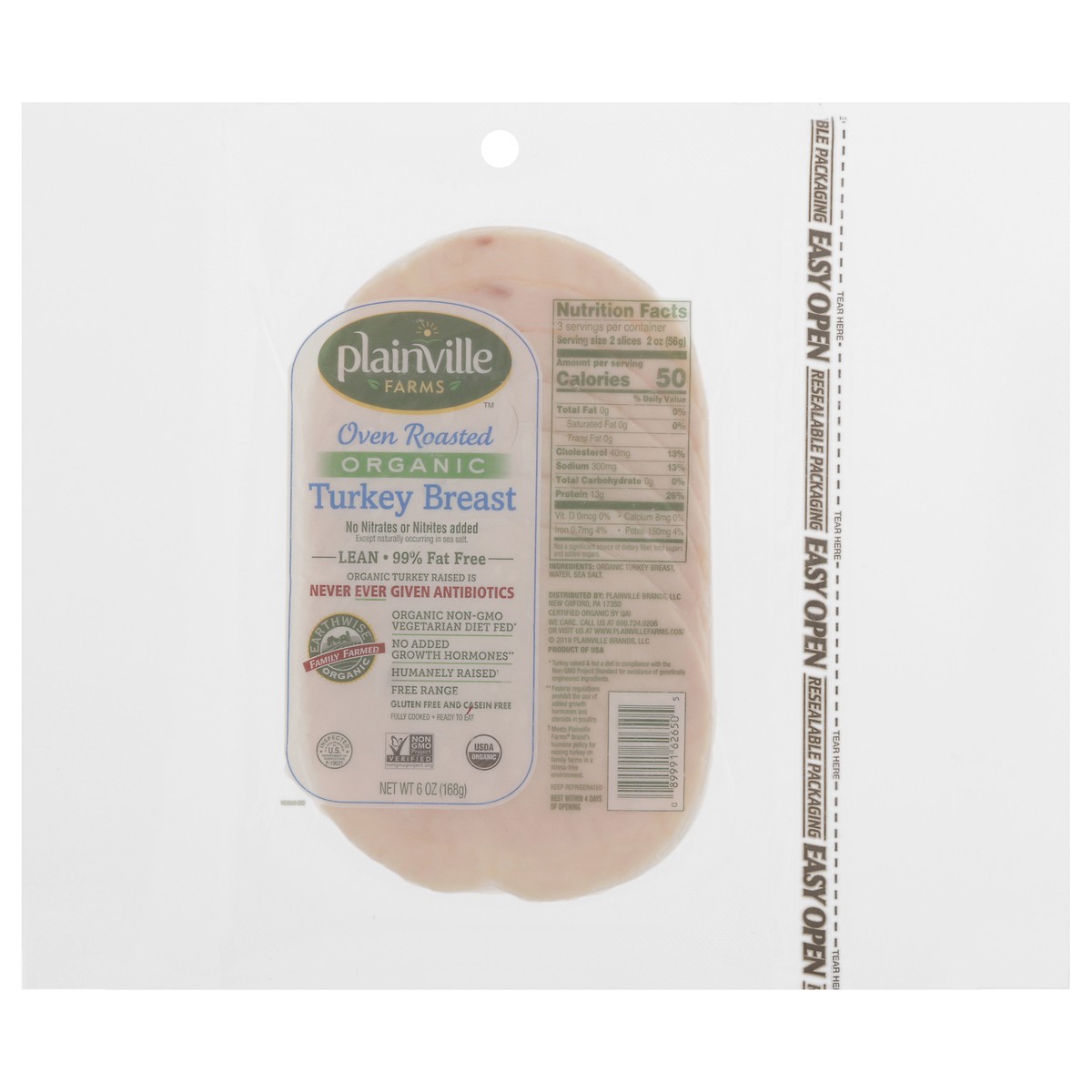 slide 1 of 13, Plainville Farms Organic Oven Roasted Turkey Breast 6 oz, 6 oz