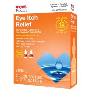 slide 1 of 1, CVS Health Eye Itch Relief Antihistamine Eye Drops, 2 Pack, 1 ct