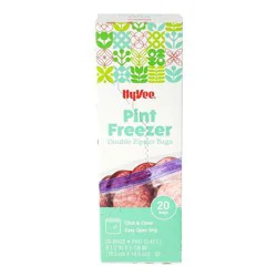 Hy-Vee Pint Freezer Double Zipper Bags