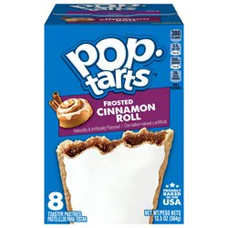 Pop-Tarts Toaster Pastries, Breakfast Foods, Kids Snacks, Frosted Cinnamon Roll, 13.5oz Box, 8 Pop-Tarts