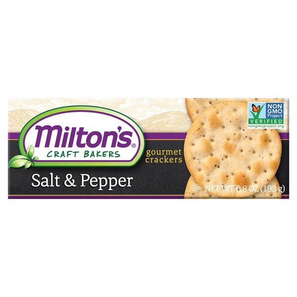 slide 1 of 1, Milton's Gourmet Crackers - Salt & Pepper, 6.8oz, 6.8 oz