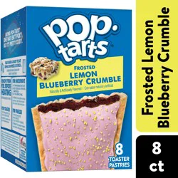 Pop-Tarts Toaster Pastries, Breakfast Foods, Kids Snacks, Frosted Lemon Blueberry Crumble, 13.5oz Box, 8 Pop-Tarts