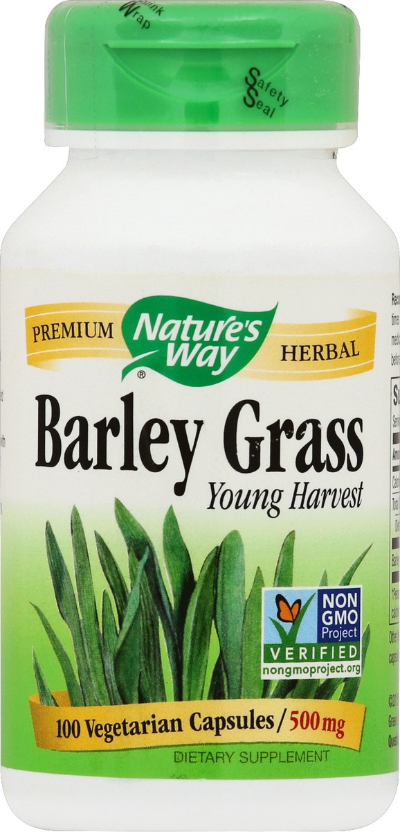 slide 2 of 2, Nature's Way Barley Grass Young Harvest, 1,500 mg per serving, 100 VCaps, 100 ct