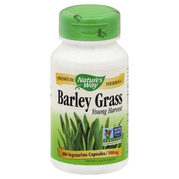 slide 1 of 2, Nature's Way Barley Grass Young Harvest, 1,500 mg per serving, 100 VCaps, 100 ct