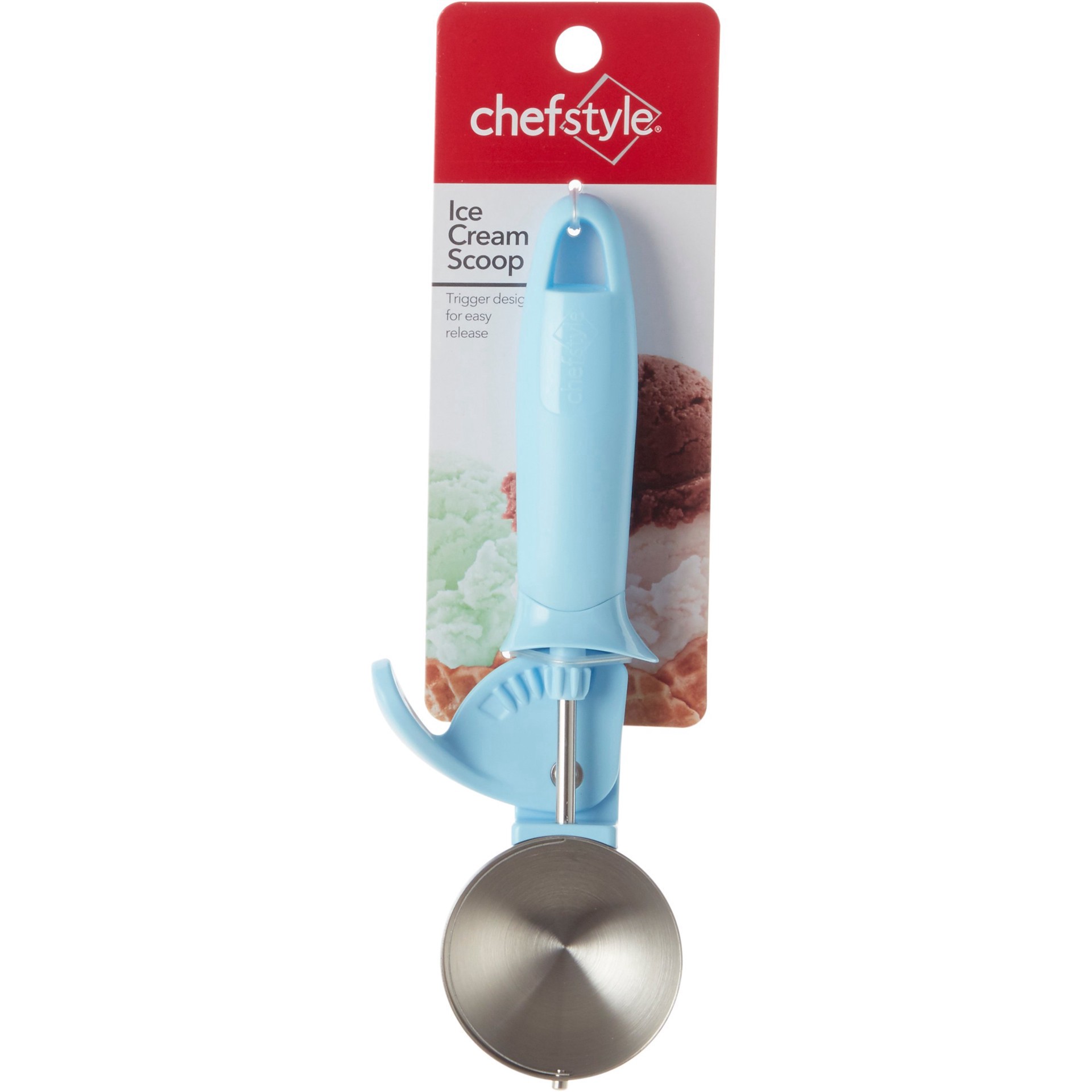 slide 1 of 1, chefstyle Blue Trigger Release Ice Cream Scoop, 1 ct