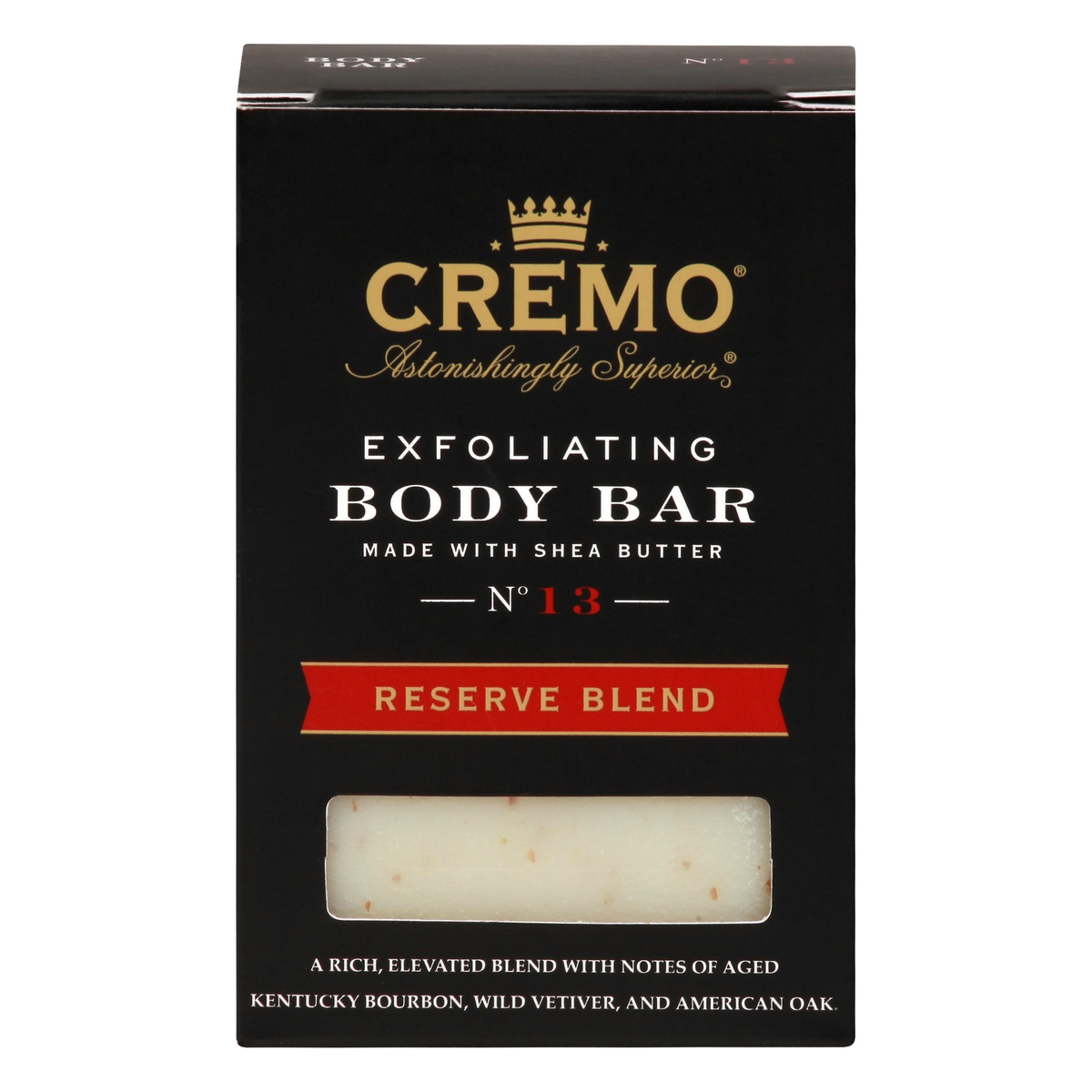 slide 1 of 9, Cremo Exfoliating Body Bar Reserve Blend, 6 oz
