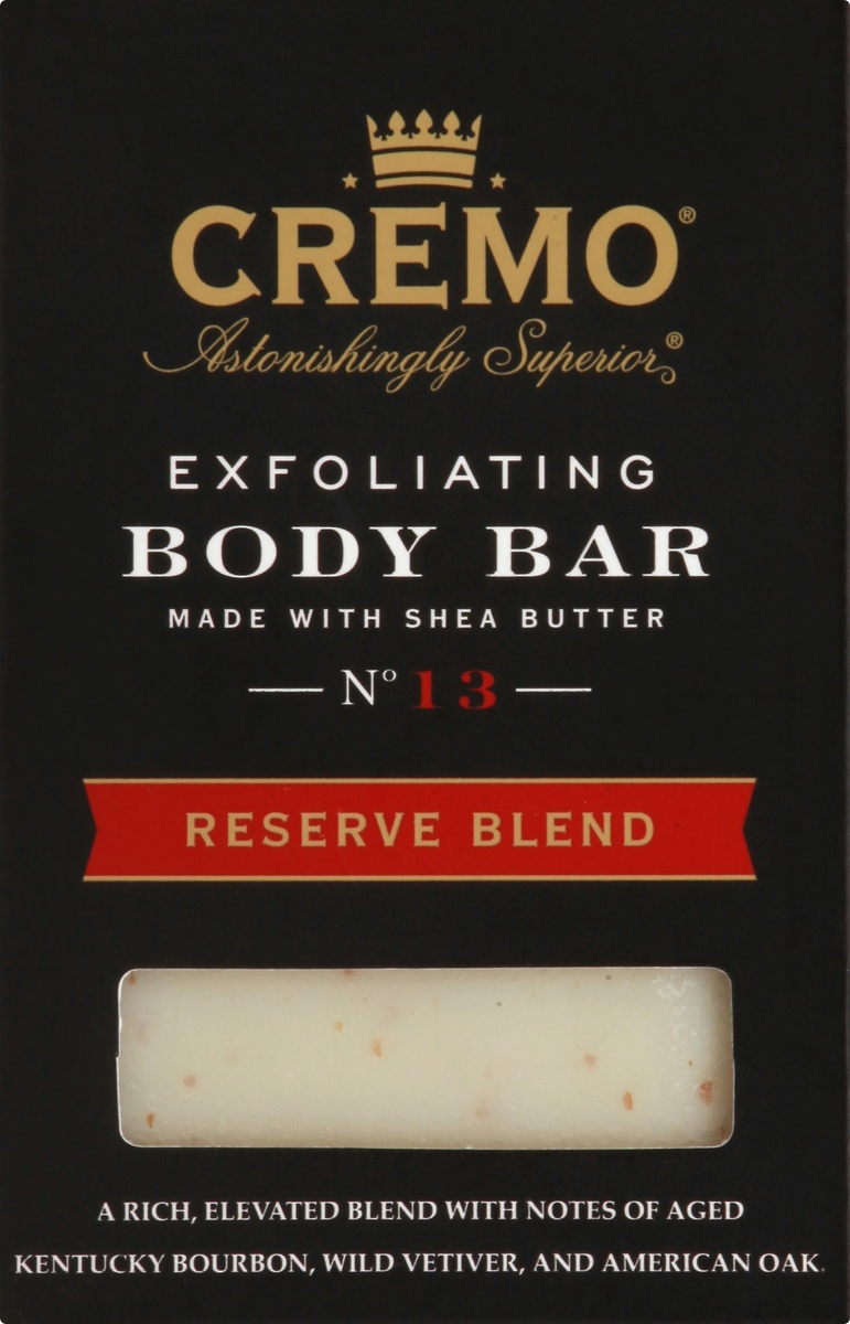slide 8 of 9, Cremo Exfoliating Body Bar Reserve Blend, 6 oz