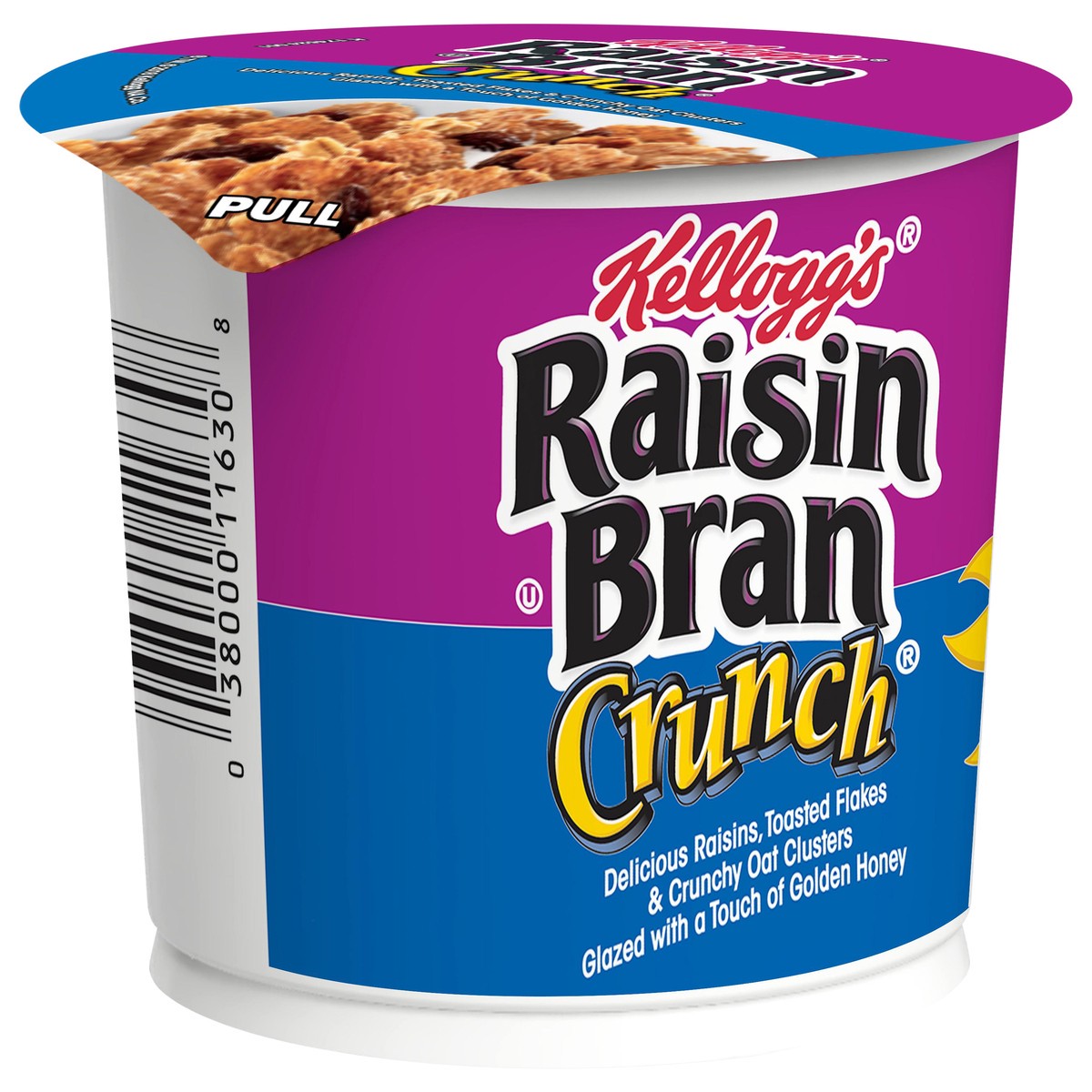 slide 3 of 8, Raisin Bran Kellogg's Raisin Bran Crunch Breakfast Cereal Cups, Family Breakfast, Fiber Cereal, Original, 2.8oz Cup, 1 Cup, 2.8 oz