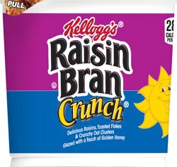 Kellogg''s Raisin Bran Crunch Breakfast Cereal Cups, Family Breakfast, Fiber Cereal, Original, 2.8oz Cup (1 Cup)