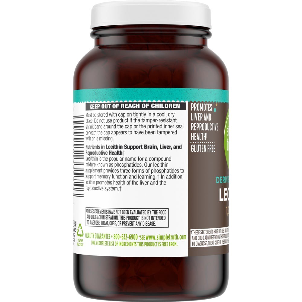 slide 4 of 4, Simple Truth Lecithin Softgels 1200Mg, 100 ct