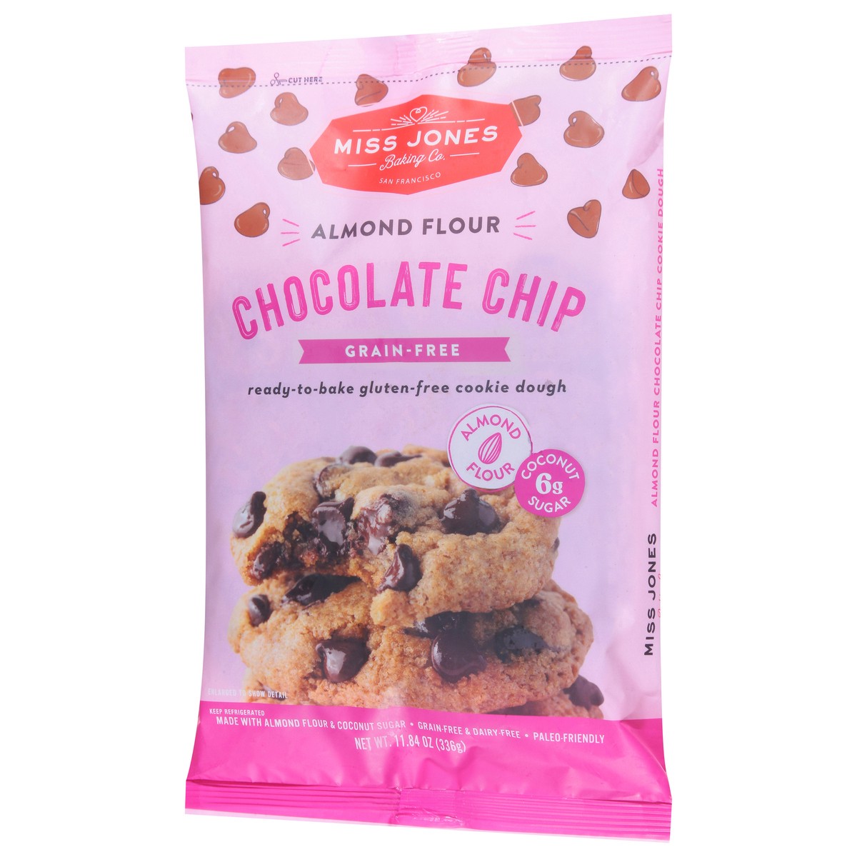 slide 3 of 13, Miss Jones Baking Co. Grain-Free Almond Flour Chocolate Chip Cookie Dough 11.84 oz, 11.84 oz