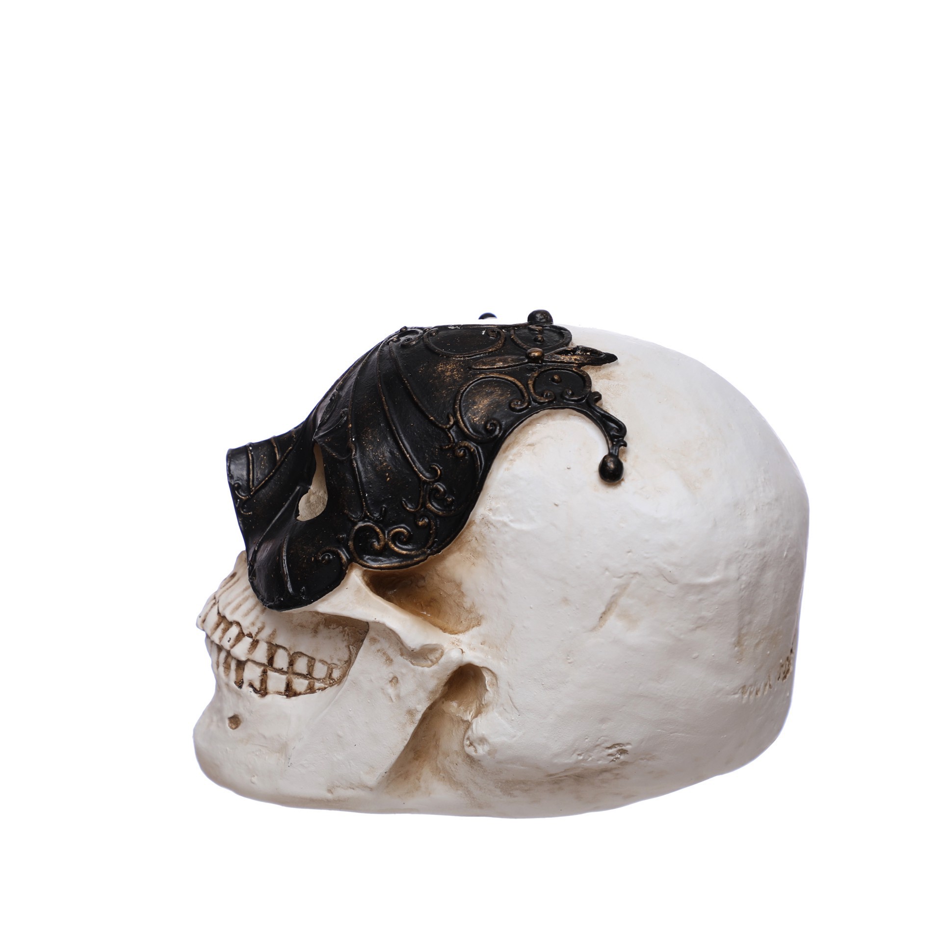 slide 2 of 3, 7" Skull With Mask Tabletop Accent By Ashland, 7 in