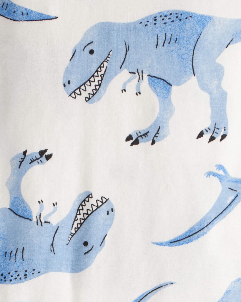 slide 2 of 3, Carter's Toddler Boy Dinosaur Print 100% Cotton Long-Sleeve 4-Piece Pajamas - White/Blue Blue/White 5T, 4 pc
