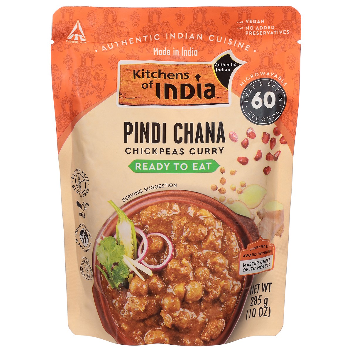 slide 1 of 11, Kitchens of India Chickpeas Curry Mild Pindi Chana 10 oz, 10 oz