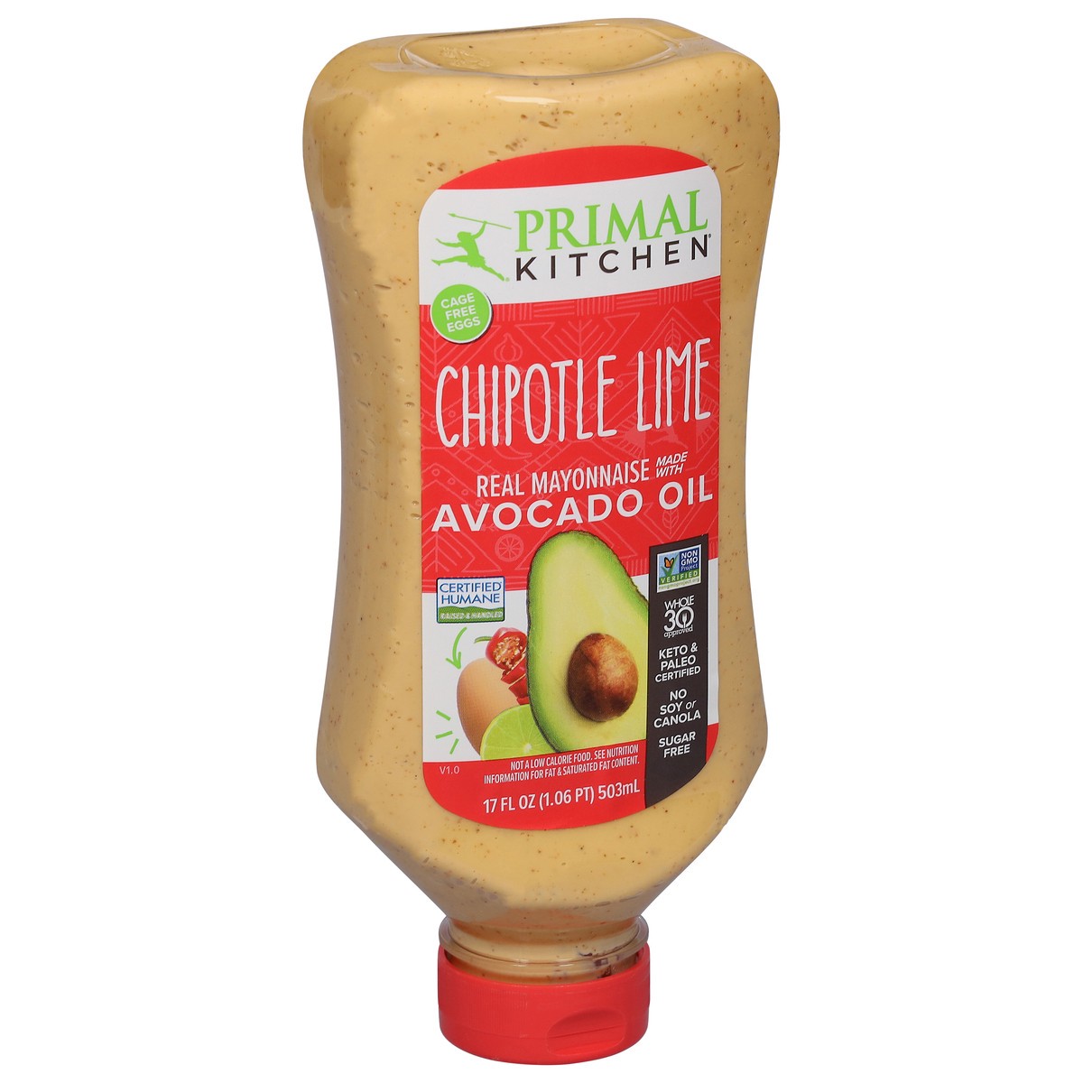 slide 6 of 9, Primal Kitchen Squeeze Chipotle Lime Mayo Made with Avocado Oil 17 fl oz, 17 oz