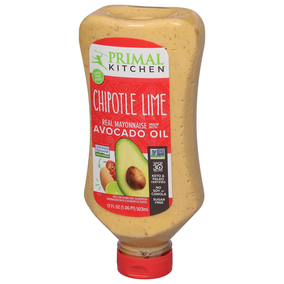slide 4 of 9, Primal Kitchen Squeeze Chipotle Lime Mayo Made with Avocado Oil 17 fl oz, 17 oz