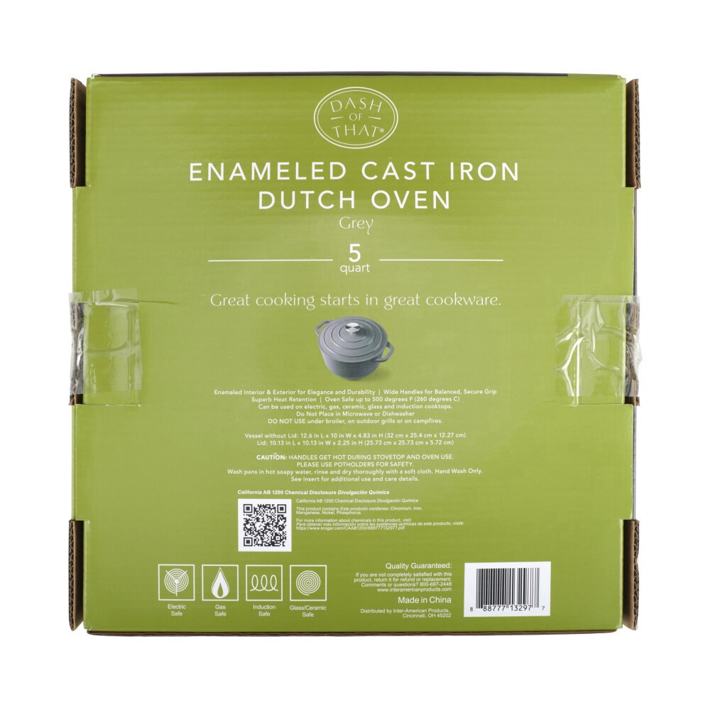 slide 3 of 5, Dash Of That 5Qt Dutch Oven - Grey, 1 ct