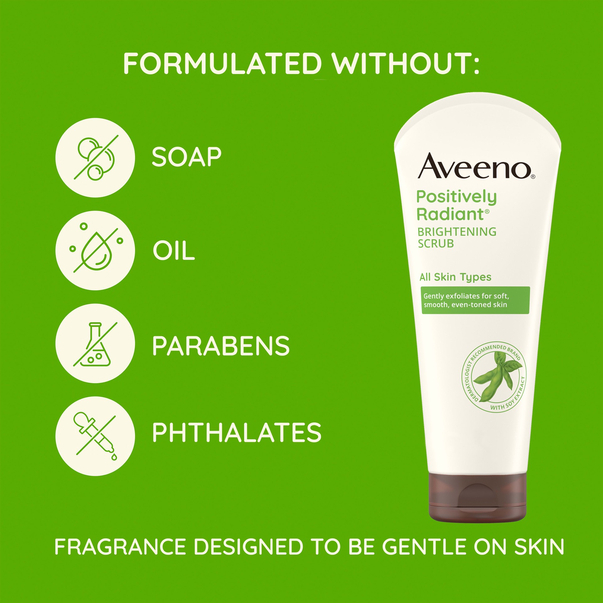 slide 2 of 10, Aveeno Positively Radiant Skin Brightening Daily Scrub, 7 oz