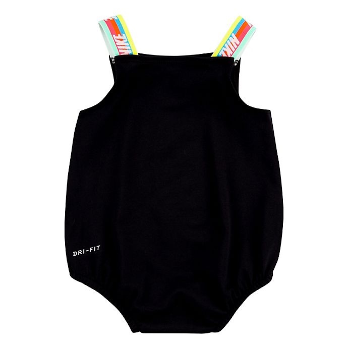 slide 2 of 5, Nike Girl Newborn Rainbow Strap Bubble Romper - Black, 1 ct