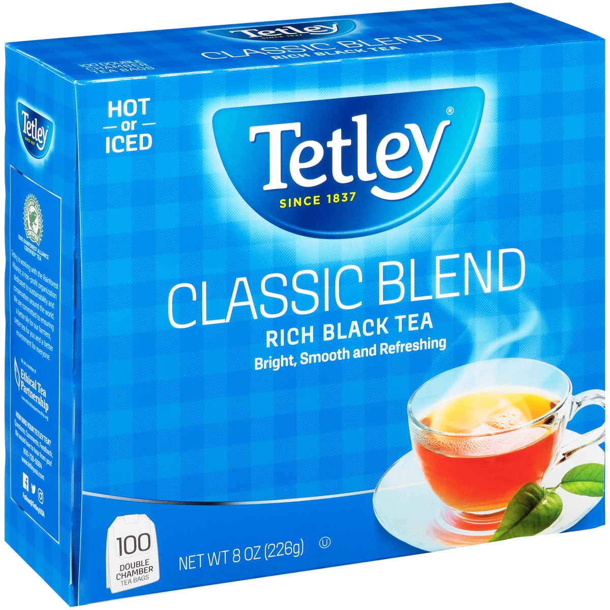 slide 6 of 14, Tetley Classic Blend Rich Black Tea Bags 100 Ct Box, 8 oz