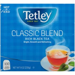 Tetley Classic Blend Rich Black Tea Bags 100 ct Box