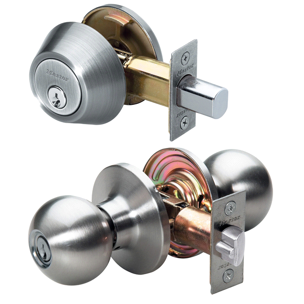 slide 1 of 1, Master Lock Keyed Entry Door Lock BAC0615, Satin Nickel, 1 ct