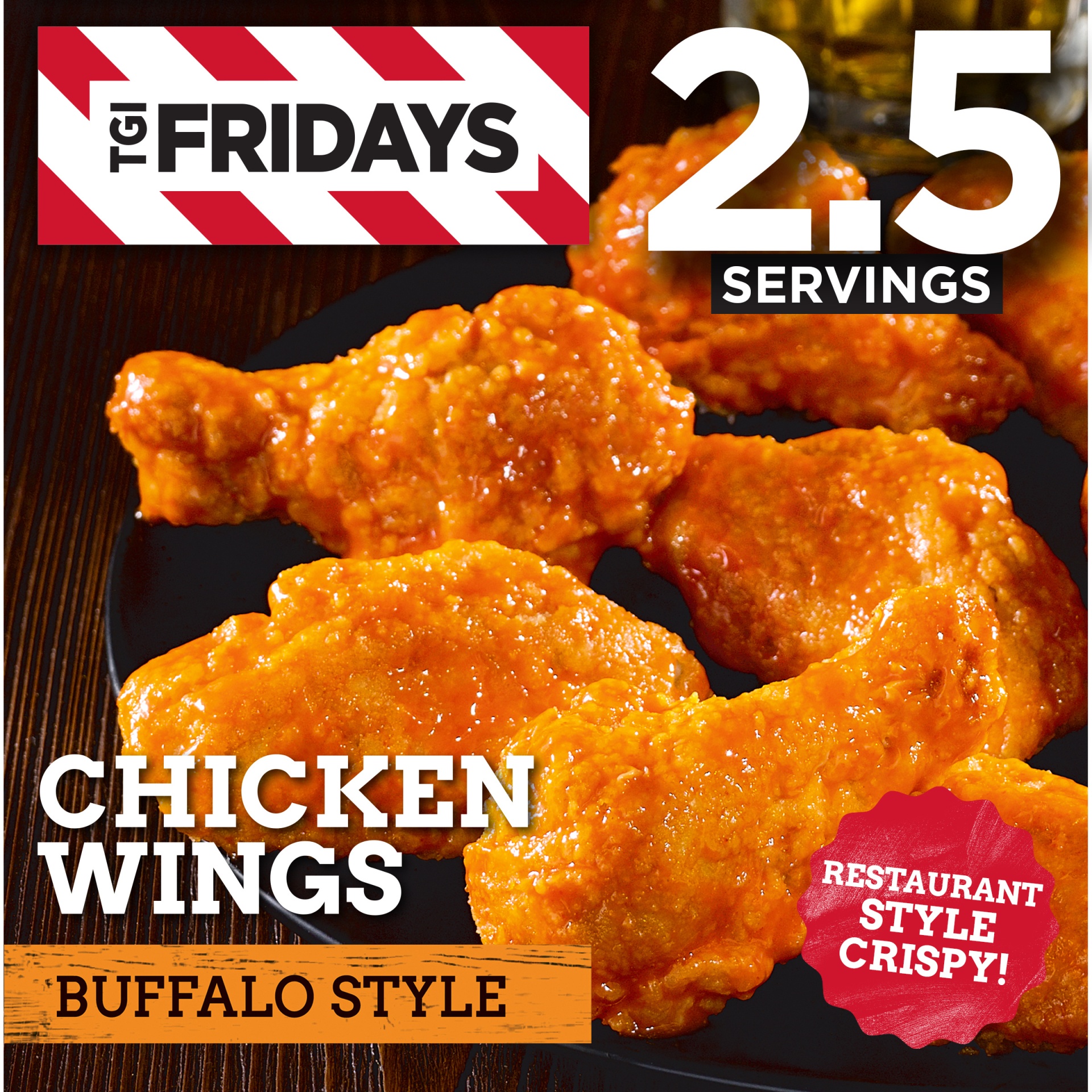 slide 1 of 5, T.G.I. Friday's Buffalo Style Chicken Wings, Frozen Appetizer, 15 oz Box, 15 oz